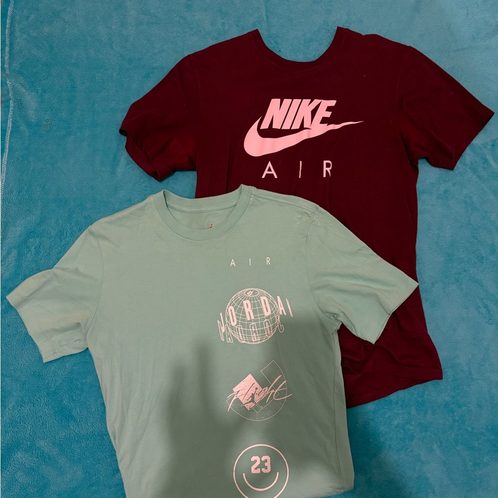Nike and Jordan air t shirt - Maroon and Mint
